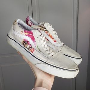 Floral suede vans